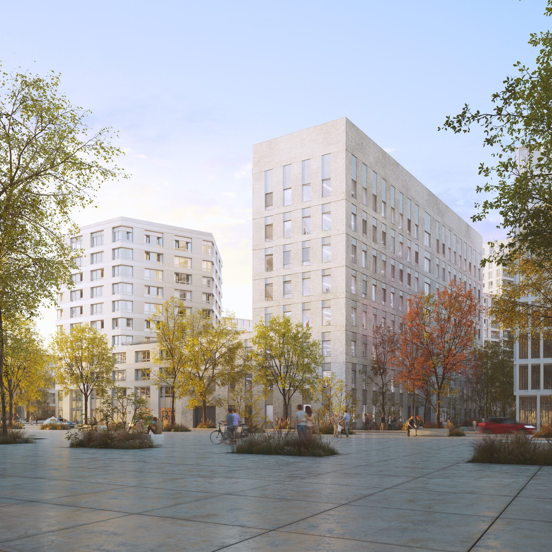 Au centre, le jardin