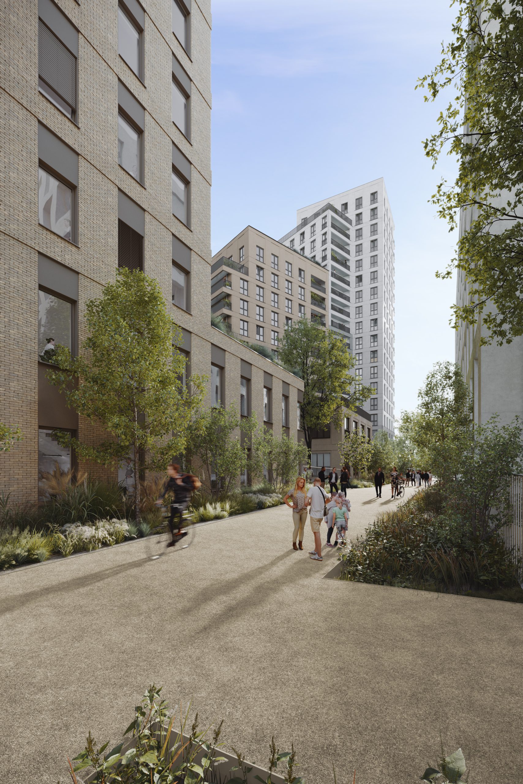 Au centre, le jardin